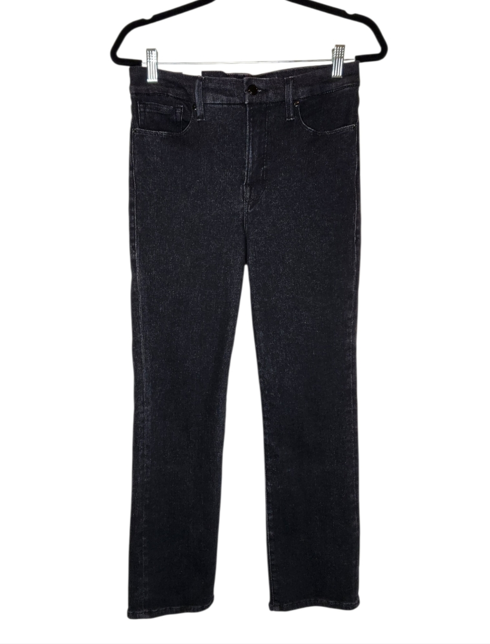 NEW Good American Good Legs Straight Jeans Faded Black Size 6/28